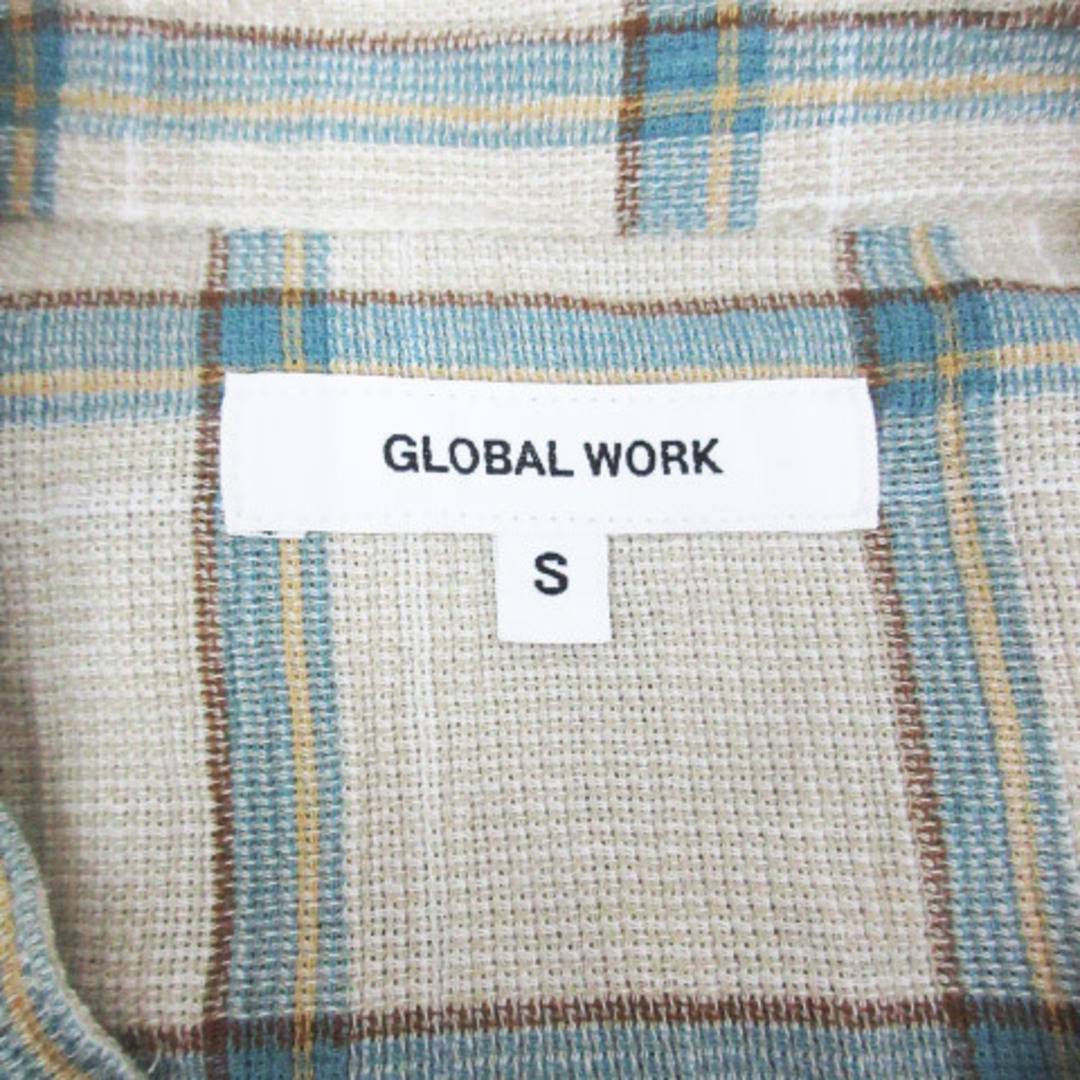 GLOBAL WORK(グローバルワーク)のグローバルワーク シャツ 半袖 S ベージュ ターコイズブルー /FF33 メンズのトップス(シャツ)の商品写真