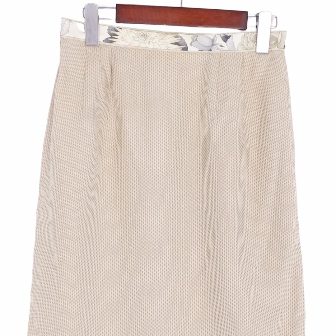 LEONARD(レオナール)の美品 レオナール LEONARD FASHION スカート コットン 花柄 ボトムス レディース 69～94 ベージュ レディースのスカート(ひざ丈スカート)の商品写真