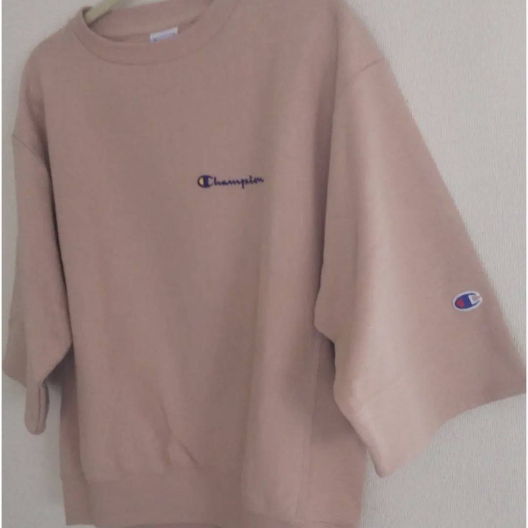 Champion(チャンピオン)のChampionスウェットTシャツピンク美品 レディースのトップス(Tシャツ(半袖/袖なし))の商品写真