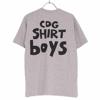 美品 コムデギャルソン COMME des GARCONS SHIRT BOYS Tシャツ カットソー ロゴ トップス メンズ XS グレー(Tシャツ/カットソー(半袖/袖なし))