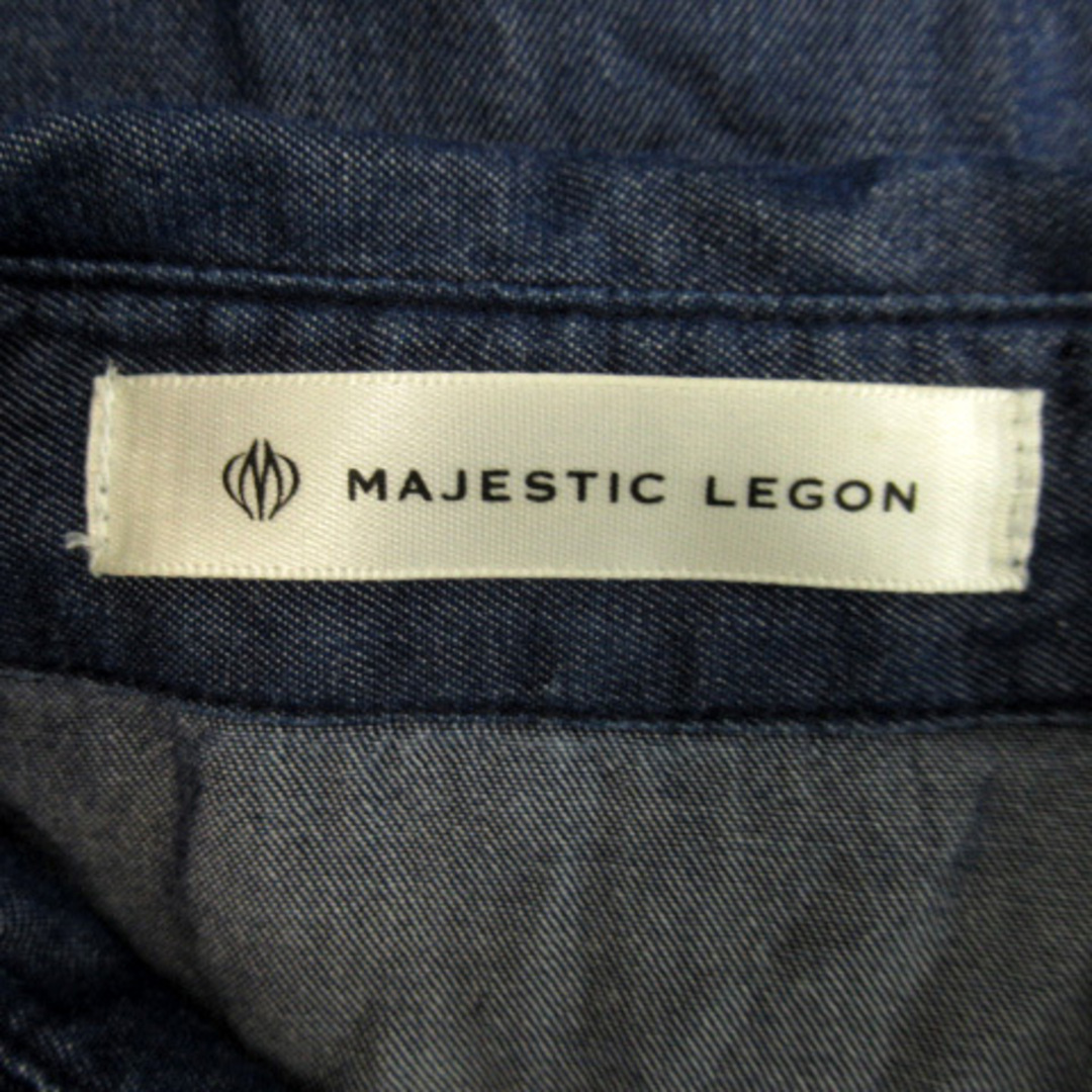 MAJESTIC LEGON(マジェスティックレゴン)のマジェスティックレゴン ダンガリーシャツ ブラウス 半袖 M 紺 ネイビー レディースのトップス(シャツ/ブラウス(半袖/袖なし))の商品写真