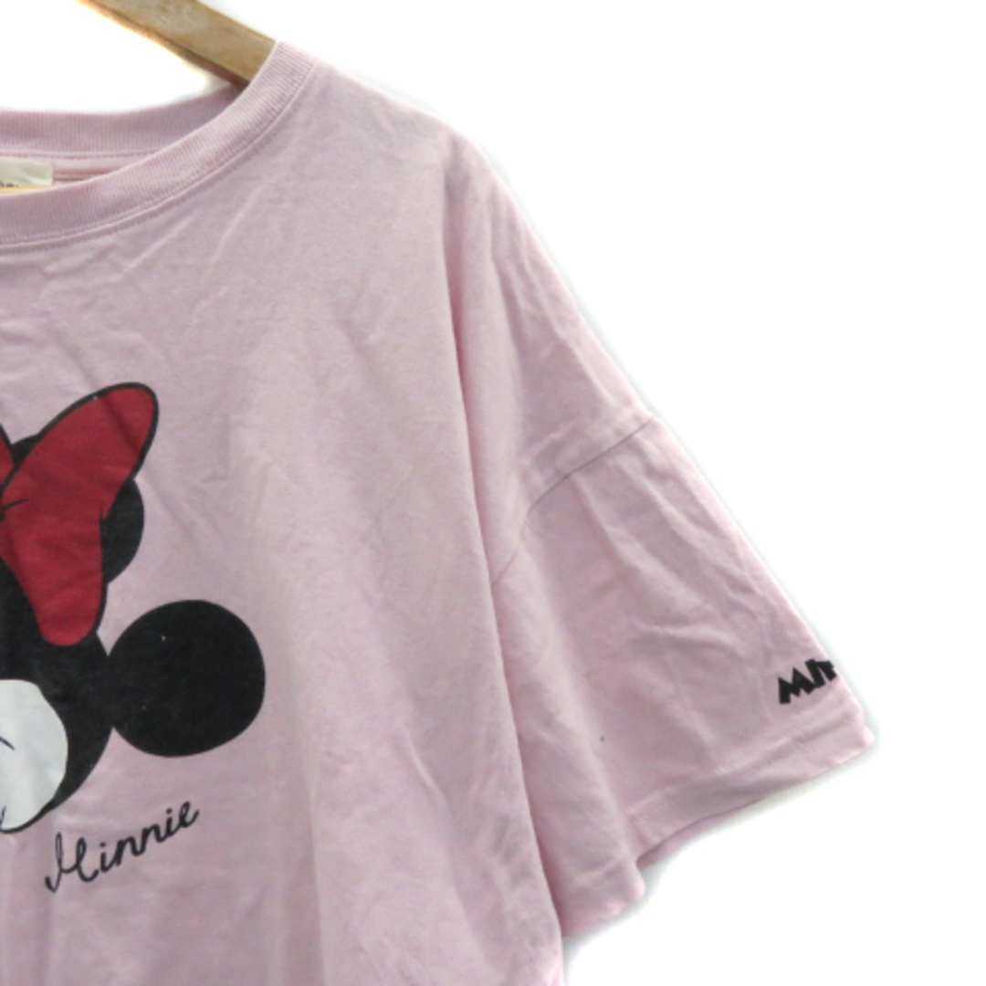 Disney(ディズニー)のディズニー Tシャツ カットソー 半袖 ミニーマウス オーバーサイズ M ピンク レディースのトップス(Tシャツ(半袖/袖なし))の商品写真