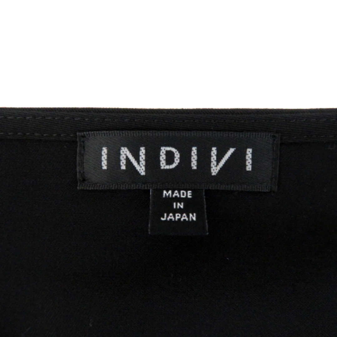 INDIVI(インディヴィ)のインディヴィ ニット カットソー 七分袖 ボーダー柄 ウール 38 グレー 黒 レディースのトップス(ニット/セーター)の商品写真