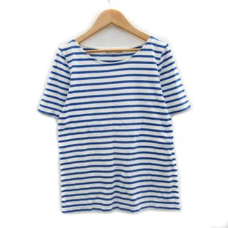 ユナイテッドアローズグリーンレーベルリラクシング(UNITED ARROWS green label relaxing)のグリーンレーベルリラクシング Tシャツ カットソー 半袖 ボーダー柄 40 白(Tシャツ(半袖/袖なし))