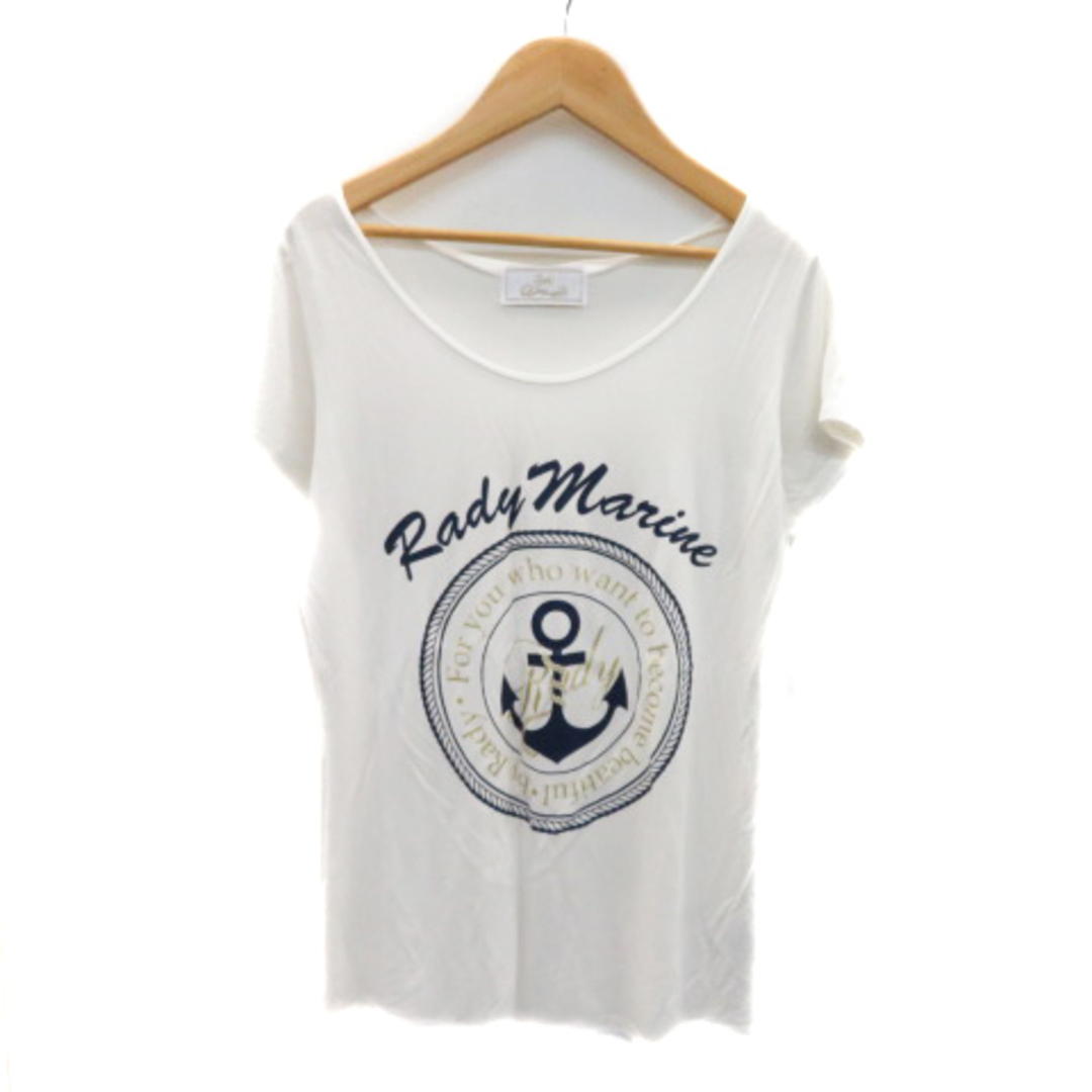 Rady(レディー)のレディ Tシャツ カットソー 半袖 Uネック プリント F マルチカラー 白 レディースのトップス(Tシャツ(半袖/袖なし))の商品写真