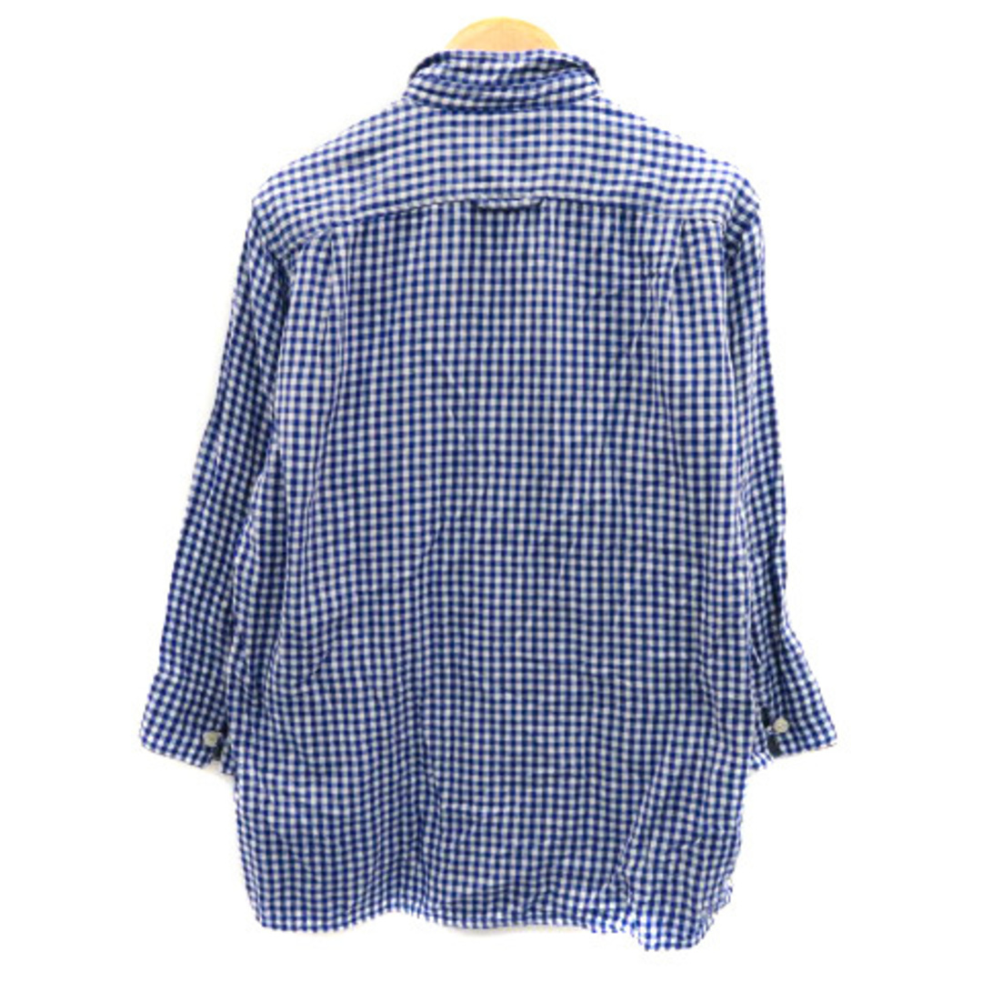 BEAMS(ビームス)のビームス カジュアルシャツ 七分袖 ギンガムチェック柄 S 青 ブルー メンズのトップス(シャツ)の商品写真