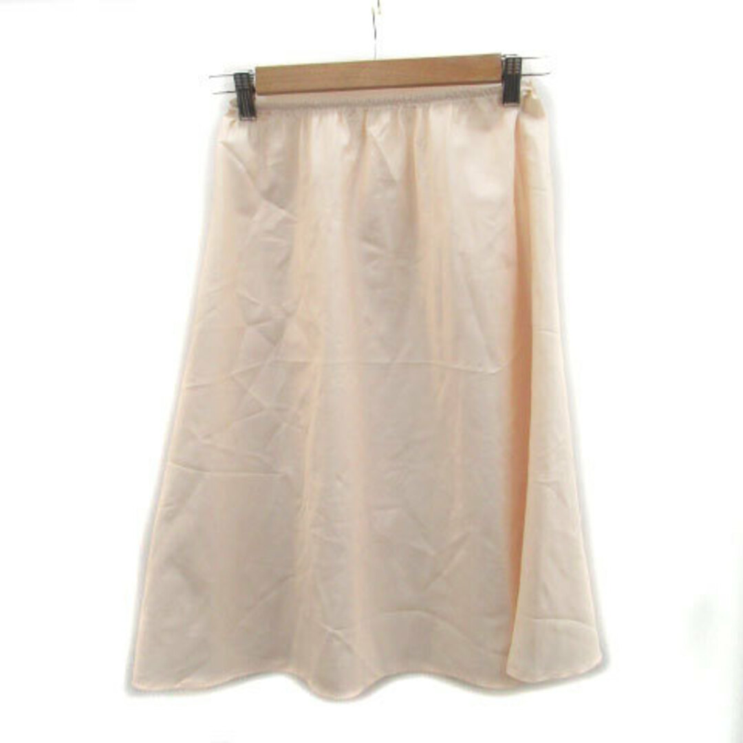 HIROKO BIS(ヒロコビス)のヒロコビス フレアスカート ミモレ丈 シースルー ペチコート付き 9 ベージュ レディースのスカート(ひざ丈スカート)の商品写真