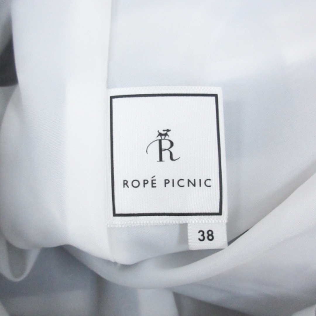 Rope' Picnic(ロペピクニック)のロペピクニック フレアスカート ひざ丈 ボーダー柄 38 白 紺 /FF53 レディースのスカート(ひざ丈スカート)の商品写真