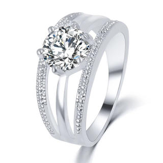 【12号】シルバー加工  クリスタルリング ロマンチック婚約指輪(リング(指輪))