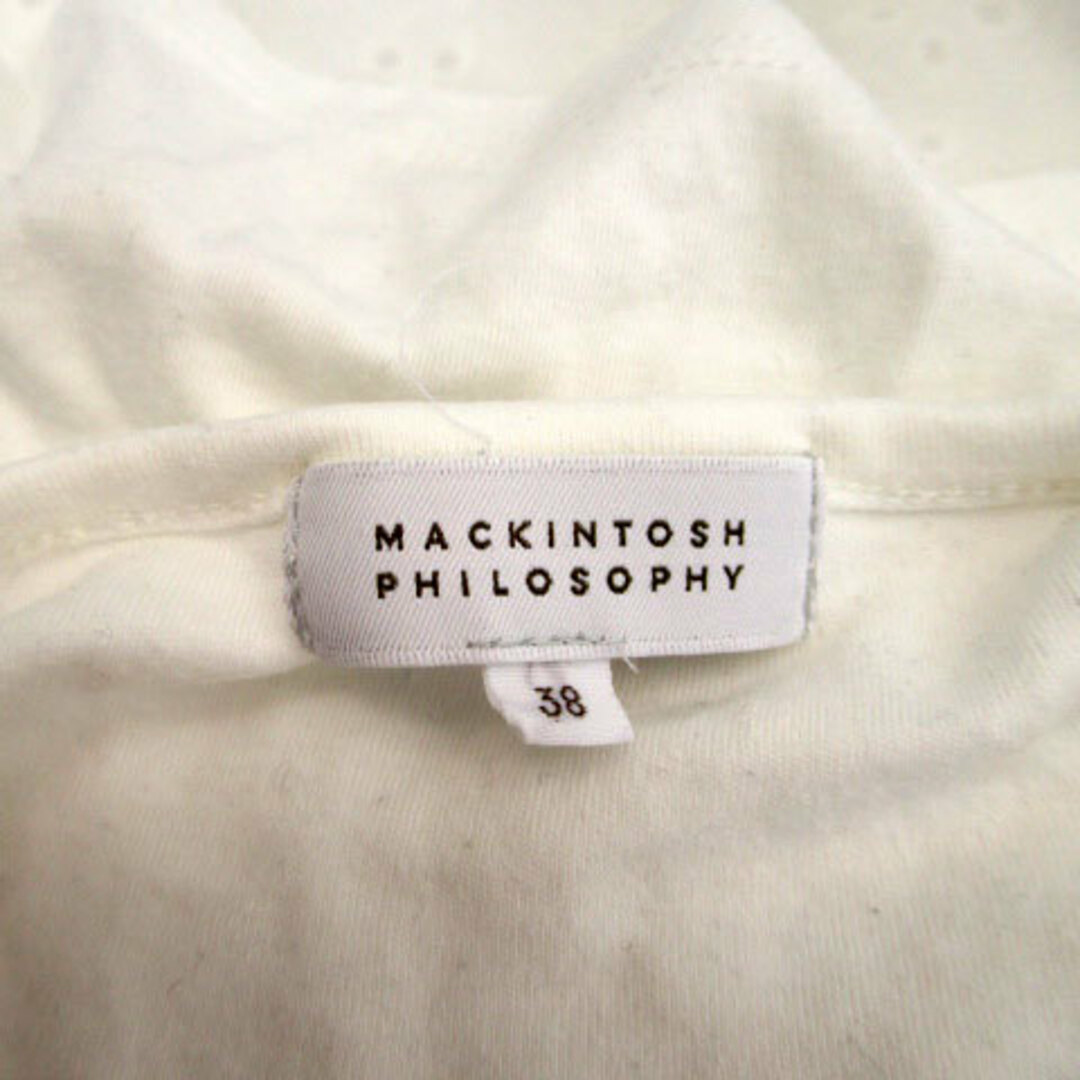 MACKINTOSH PHILOSOPHY(マッキントッシュフィロソフィー)のマッキントッシュフィロソフィー ブラウス カットソー 半袖 レース 38 白 レディースのトップス(シャツ/ブラウス(半袖/袖なし))の商品写真