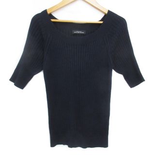 ユナイテッドアローズグリーンレーベルリラクシング(UNITED ARROWS green label relaxing)のグリーンレーベルリラクシング リブニット カットソー 五分袖 F 紺 /FF40(ニット/セーター)