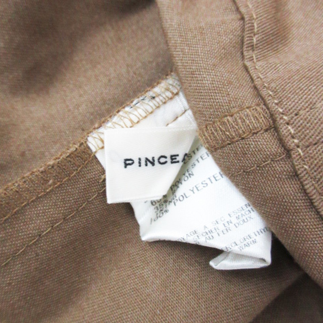 PINCEAU(パンソー)のパンソー ワンピース ひざ丈 半袖 切替 ドット柄 38 紺 ベージュ /FF8 レディースのワンピース(ひざ丈ワンピース)の商品写真