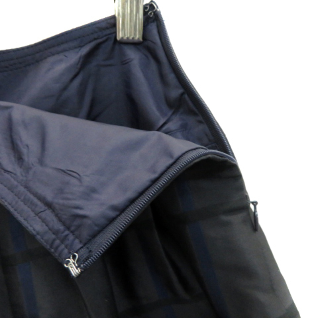 en recre(アンレクレ)のアンレクレ フレアスカート ギャザースカート ミモレ丈 チェック柄 0 黒 紺 レディースのスカート(ひざ丈スカート)の商品写真