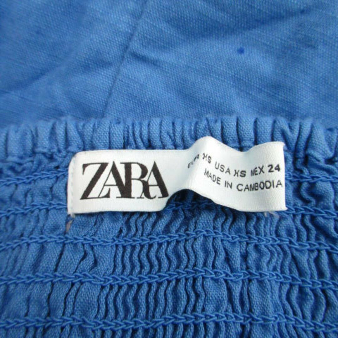 ZARA(ザラ)のザラ キャミソールワンピース マキシ丈 ロング丈 ラウンドネック XS 青 レディースのワンピース(ロングワンピース/マキシワンピース)の商品写真