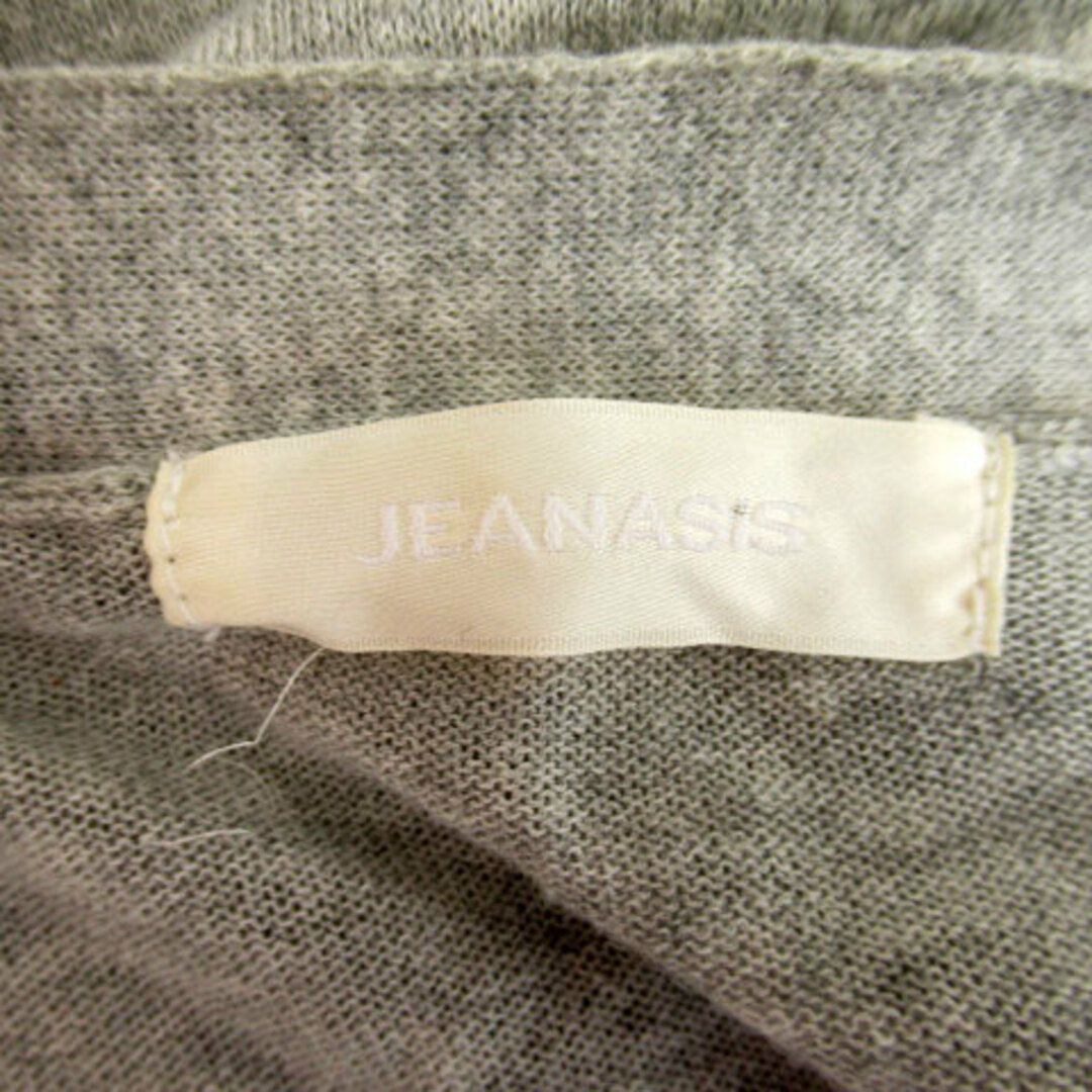 JEANASIS(ジーナシス)のジーナシス カーディガン ロング丈 前開き 七分袖 無地 薄手 F グレー レディースのトップス(カーディガン)の商品写真