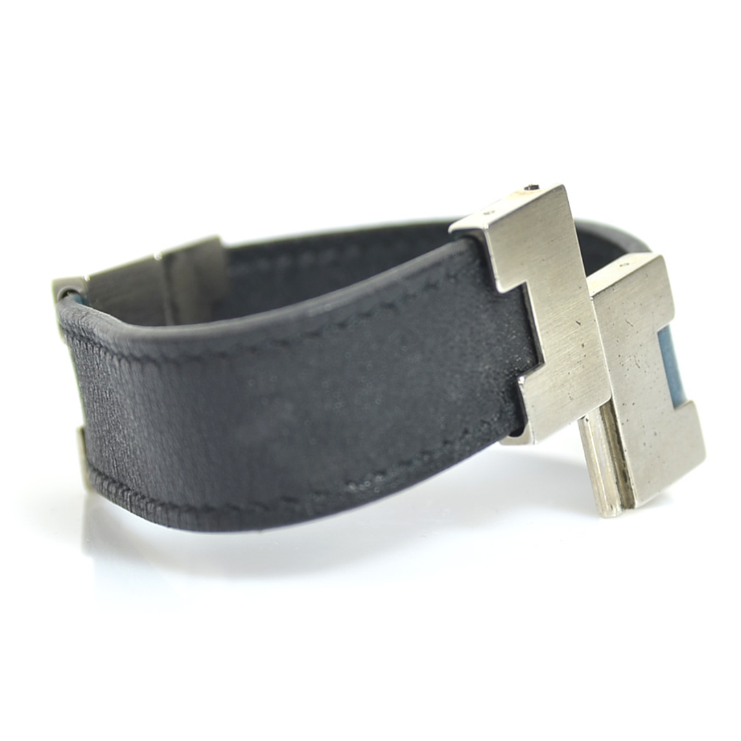 エルメス HERMES ブレスレット ルーリー レザー/メタル ブラック