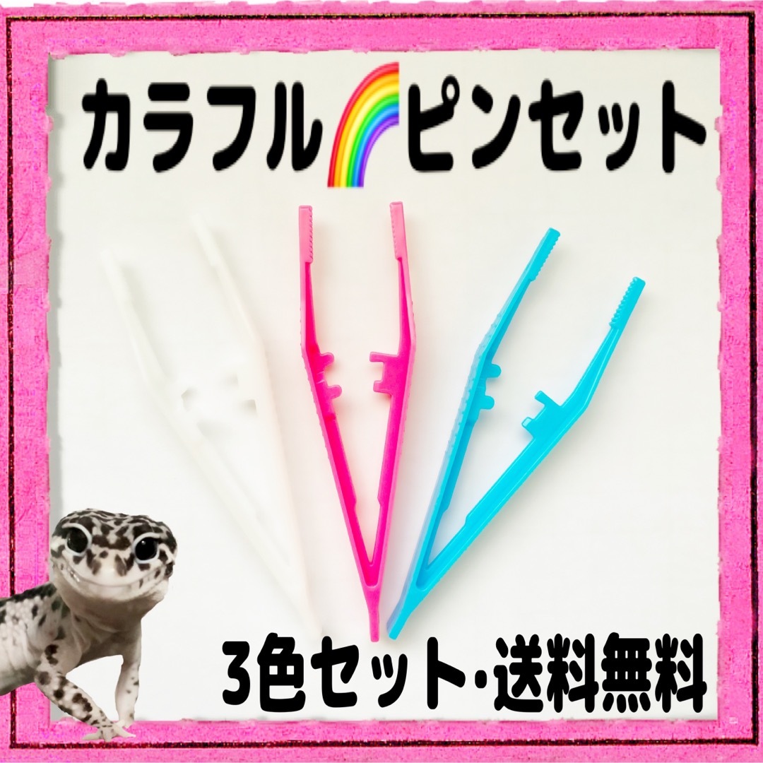 カラフル☆ピンセット3色/爬虫類レオパニシアフ その他のペット用品(爬虫類/両生類用品)の商品写真