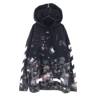 オフホワイト(OFF-WHITE)のOFF-WHITE オフホワイト 17AW Diag Galaxy Over Hoodie OMBB009F17619030 ダイアゴ ギャラクシー オーバーサイズ フーディ パーカー ブラック(パーカー)