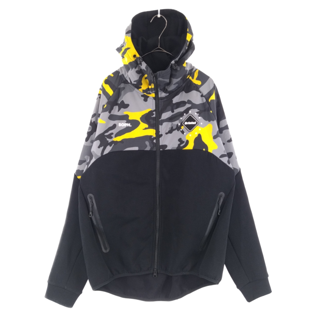 F.C.R.B./F.C.Real Bristol/FCRB エフシーアールビー/エフシーレアルブリストル VENTILATION HOODIE カモフラ柄 ジップアップパーカー 迷彩 ジャージ FCRB-222022 M ブラック