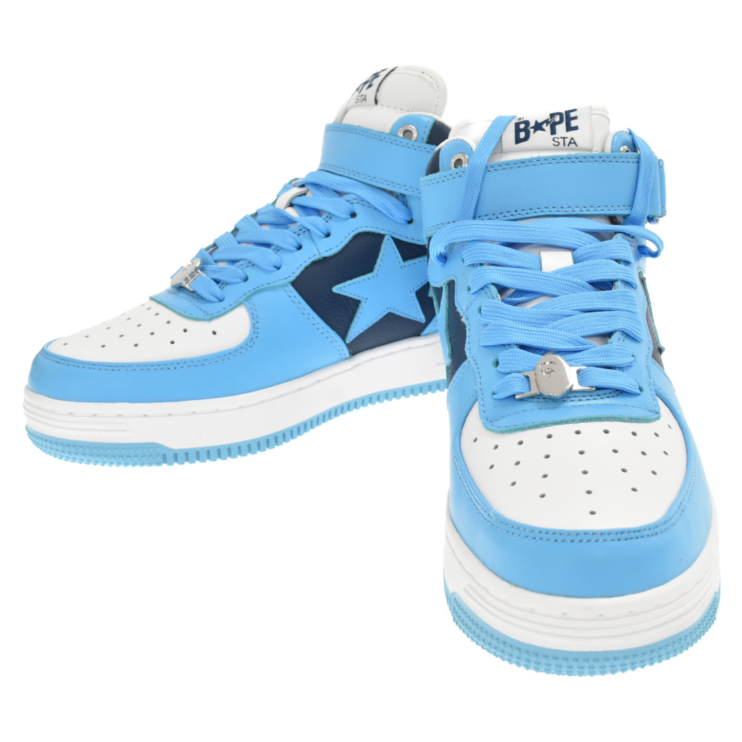 A BATHING APE アベイシングエイプ BAPE STA MID SAX M191010 ベイプスタミッドカットスニーカー ブルー US8.5/26.5cm