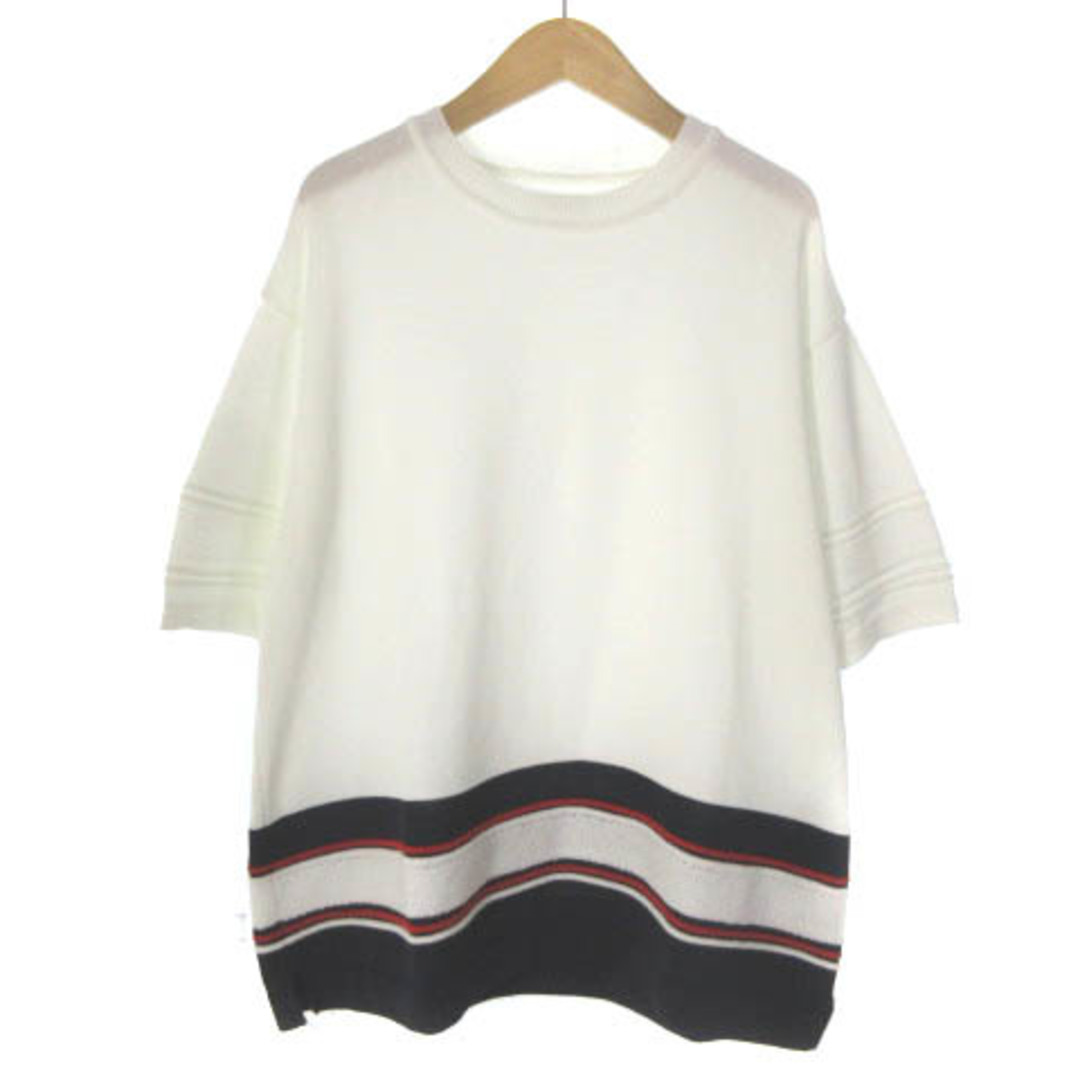コーヘン 近年モデル ニット セーター 半袖 ボーダー ホワイト ネイビー M