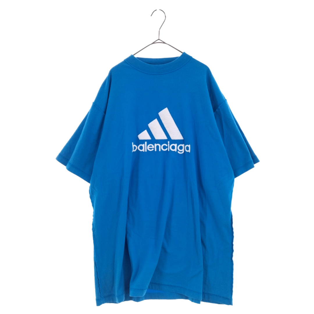 BALENCIAGA バレンシアガ 23SS ×adidas バレンシアガ アディダス オーバーサイズTシャツ ロゴ 731769 TNVP3 ブルー