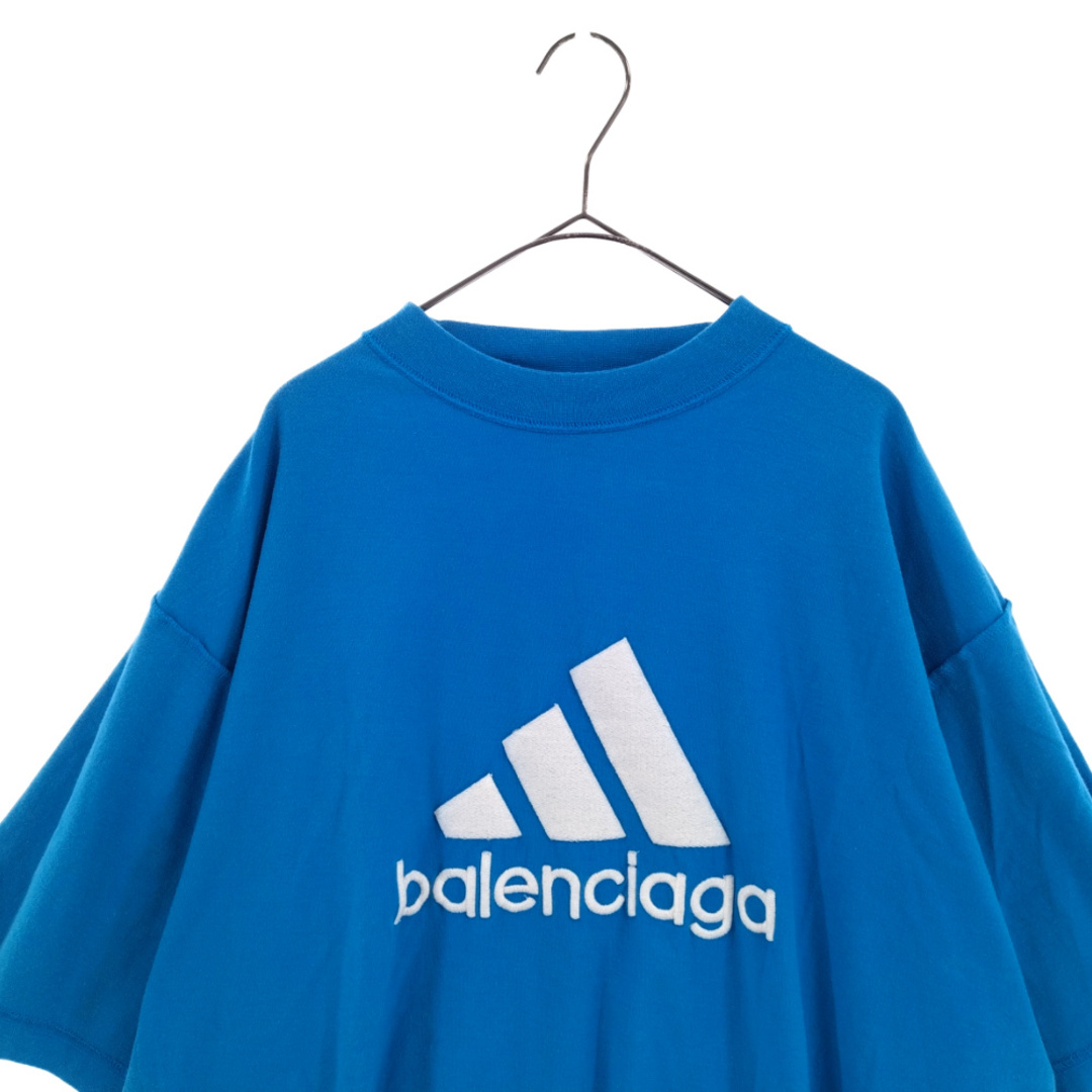 BALENCIAGA バレンシアガ 23SS ×adidas バレンシアガ アディダス オーバーサイズTシャツ ロゴ 731769 TNVP3 ブルー