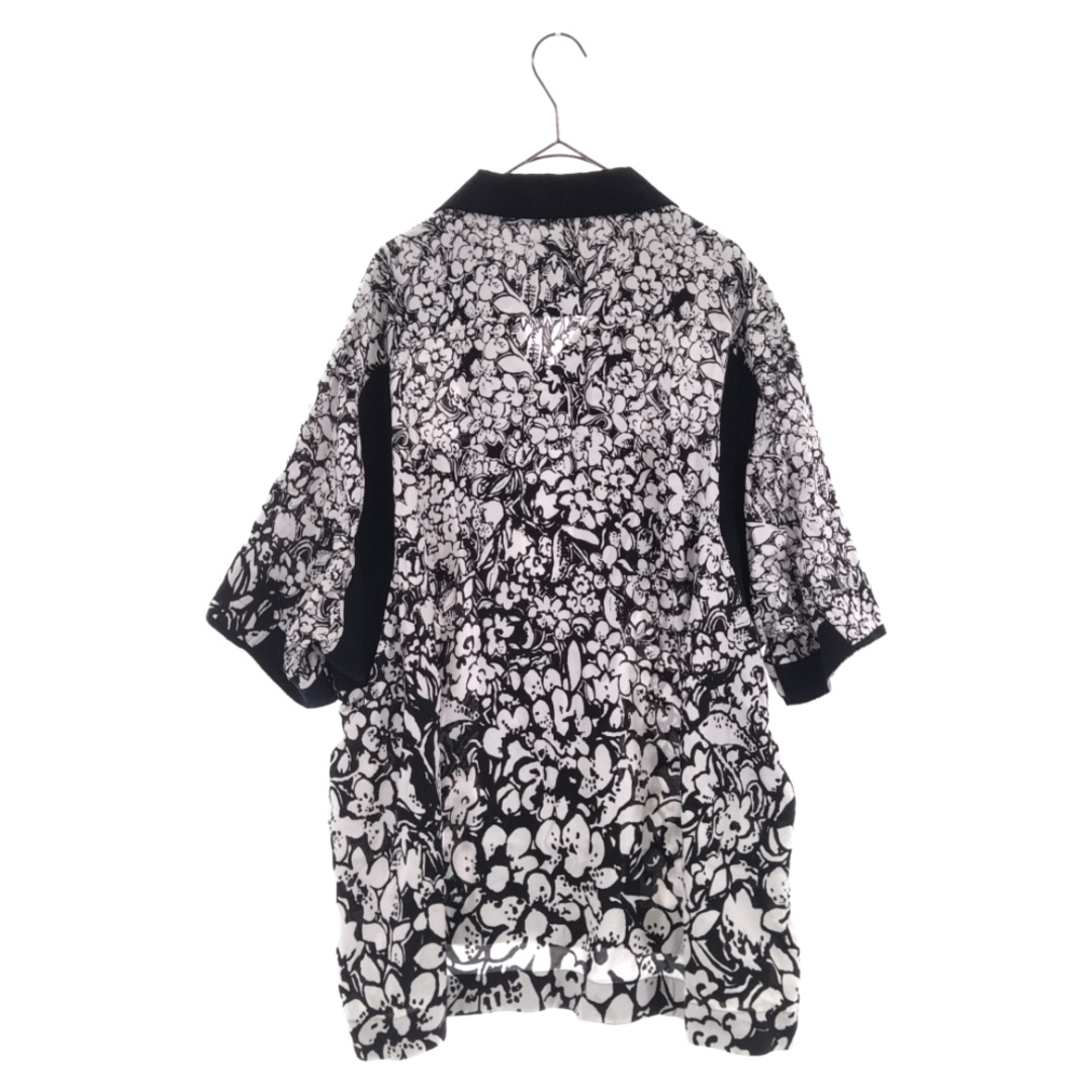 Sacai サカイ 23SS Floral Print Shirt フローラルプリント 半袖シャツ ブラック/ホワイト 23-03097M