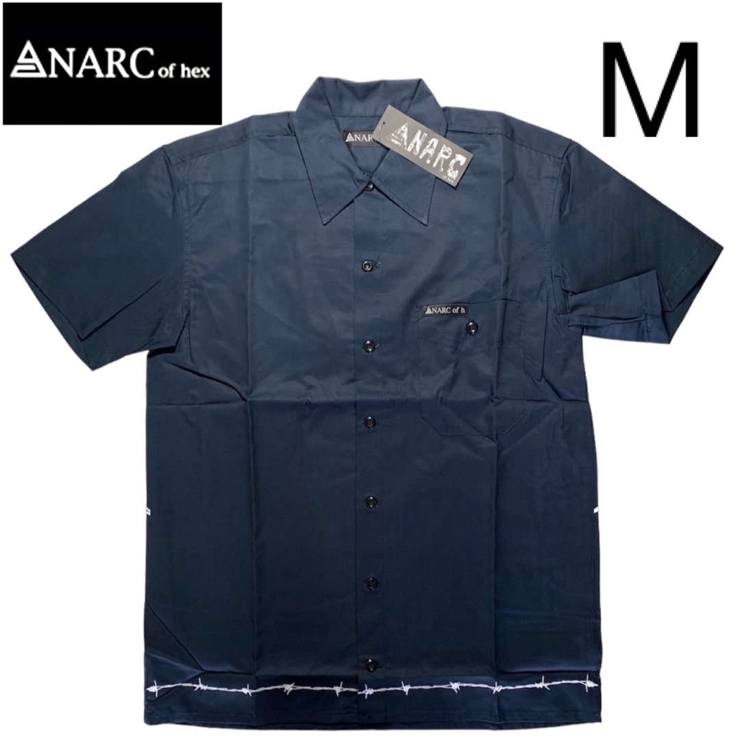 HEX ANTISTYLE(ヘックスアンチスタイル)の新品 ANARCofhex  Mサイズ  半袖 シャツ ネイビー メンズのトップス(シャツ)の商品写真