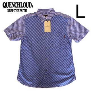 クエンチラウド(QUENCHLOUD)の新品 QUENCHLOUD Lサイズ 半袖シャツ チェック ブルー クエンチ(シャツ)