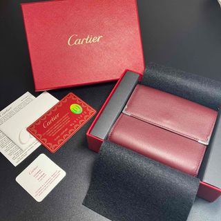 カルティエ(Cartier)の【未使用 正規品】 カルティエ 財布 ボルドー Wホック 2C ユニセックス(折り財布)