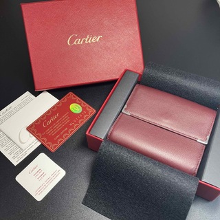カルティエ(Cartier)の【未使用 正規品】 カルティエ 財布 ボルドー Wホック 2C ユニセックス(折り財布)
