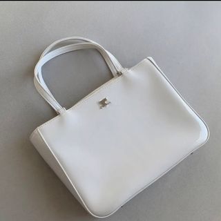 【極希少/美品】courreges ボックスミニハンドバッグ エンボスパッチロゴ