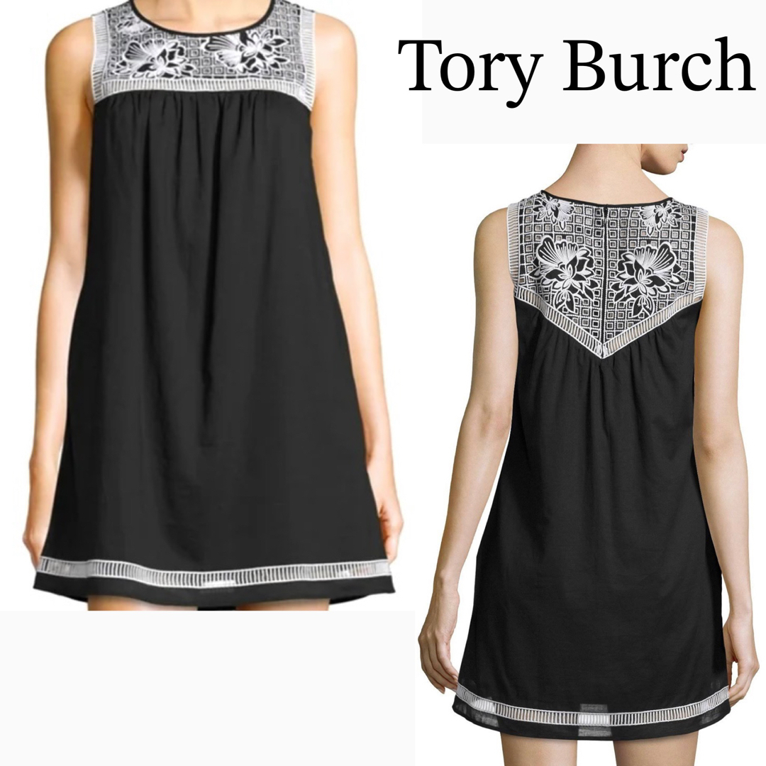 Tory Burch(トリーバーチ)の【Tory Burch】レース 刺繍 コットン チュニック ノースリーブブラウス レディースのトップス(シャツ/ブラウス(半袖/袖なし))の商品写真