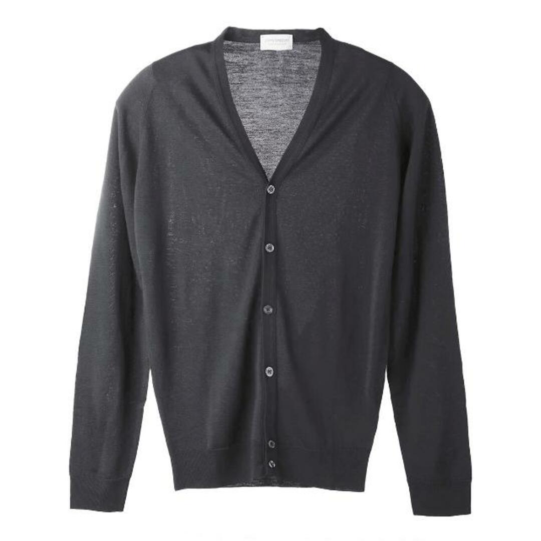 JOHN SMEDLEY ジョンスメドレー カーディガン/PETWORTH エクストラファインメリノウール 30ゲージ メンズ CHARCOAL