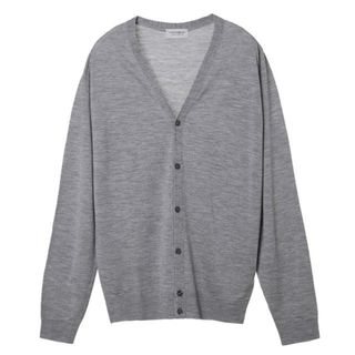 ジョンスメドレー(JOHN SMEDLEY)のJOHN SMEDLEY ジョンスメドレー カーディガン/PETWORTH エクストラファインメリノウール 30ゲージ STANDARD FIT メンズ SILVER(カーディガン)