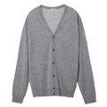 JOHN SMEDLEY ジョンスメドレー カーディガン/PETWORTH エクストラファインメリノウール 30ゲージ STANDARD FIT メンズ SILVER L