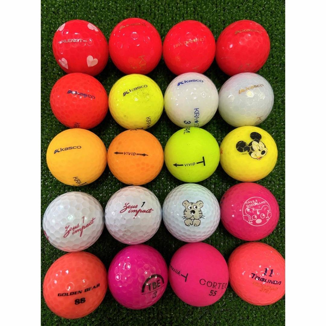 ロストボール カラフル カラーボール レディース系 20球 スポーツ/アウトドアのゴルフ(その他)の商品写真