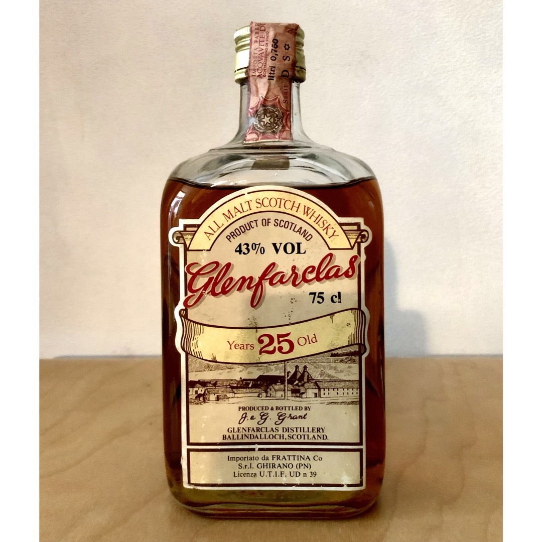 グレンファークラス　25年　角瓶　イタリア回り　80年代　Glenfarclas