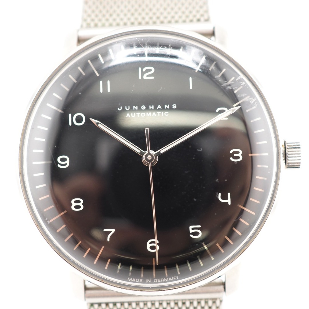 ユンハンス JUNGHANS 腕時計
 黒文字盤  マックスビル オートマティック AT 027 3400 ブラック