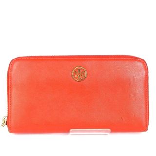 トリーバーチ(Tory Burch)のトリーバーチ 長財布 ウォレット 小銭入れ ロゴ ラウンドジップ オレンジ(財布)