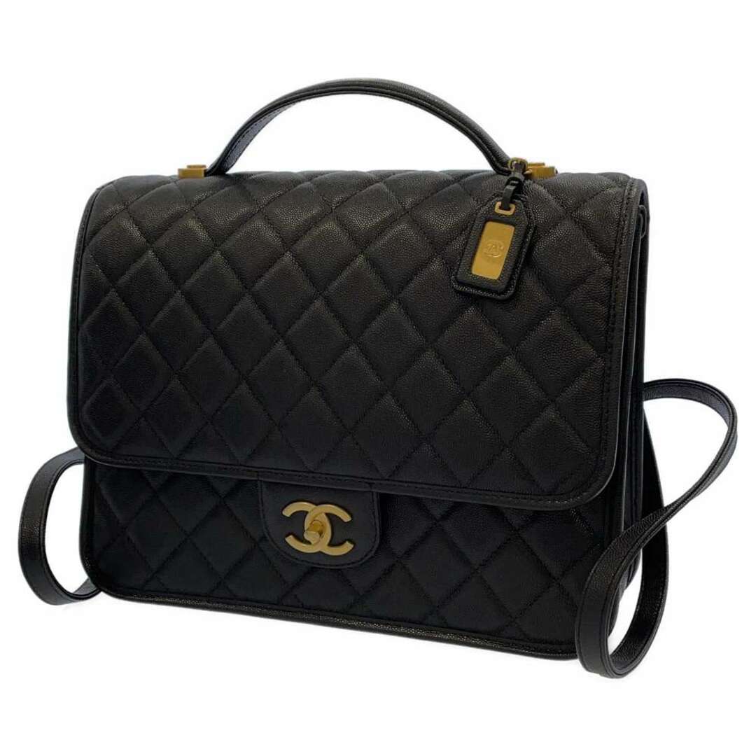 シャネル リュック マトラッセ ココマーク ラージバックパック キャビアスキン AS3662 CHANEL バッグ 黒