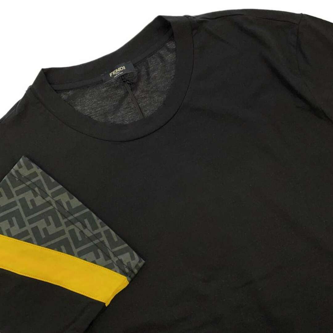 FENDI(フェンディ)のフェンディ Ｔシャツ ジャージー クルーネック ズッカ柄 メンズサイズM FAF682 FENDI アパレル 黒 メンズのトップス(Tシャツ/カットソー(半袖/袖なし))の商品写真