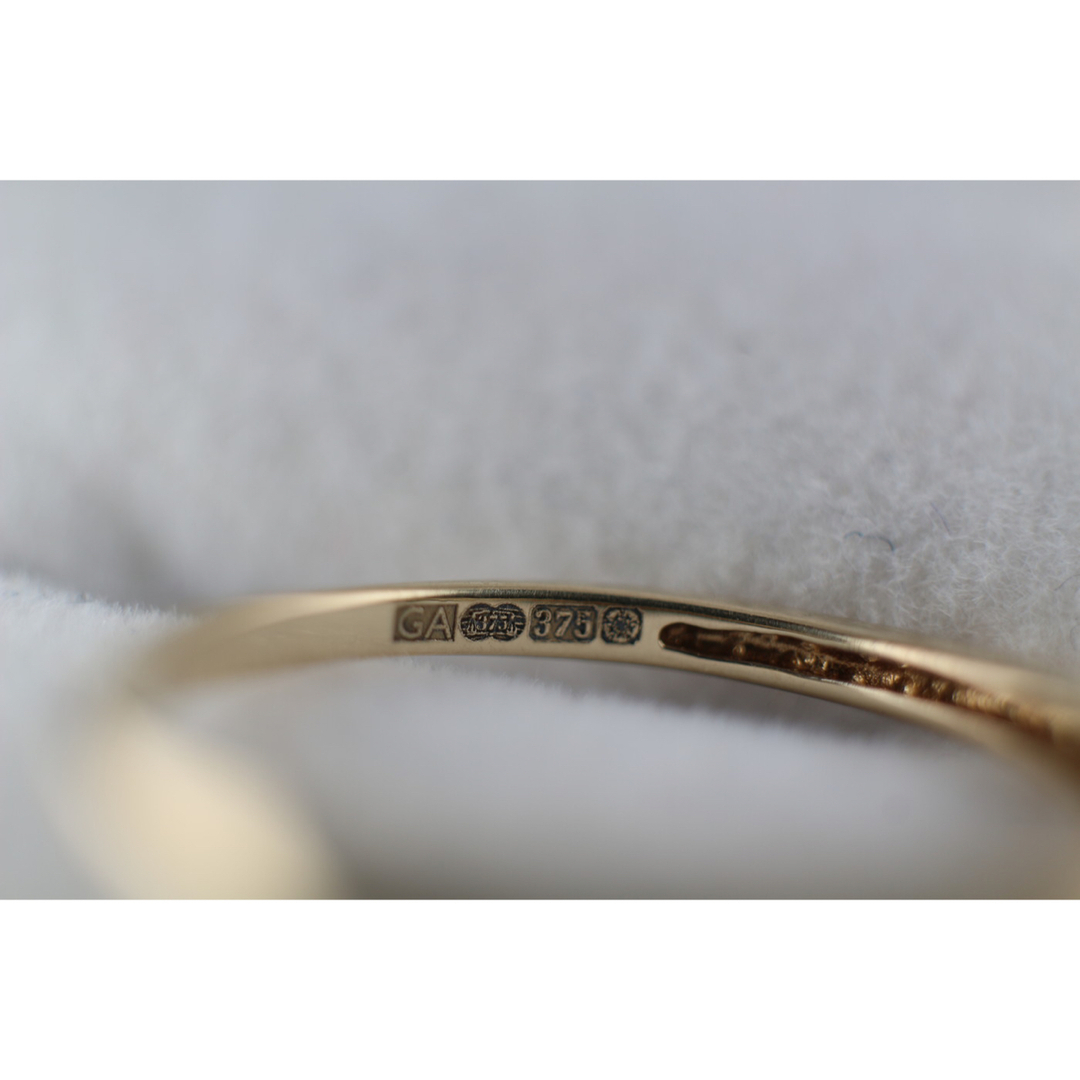 英国 ビンテージ レディース ゴールド 指輪 エメラルド 純金率375 J104 レディースのアクセサリー(リング(指輪))の商品写真
