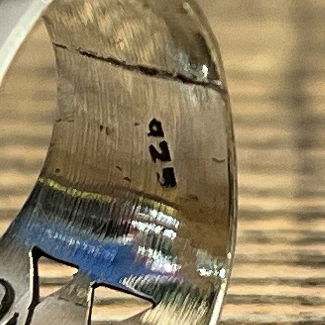 雰囲気抜群 ビンテージ シルバー 925 グリーン石 編縄 リング 約15号 メンズのアクセサリー(リング(指輪))の商品写真