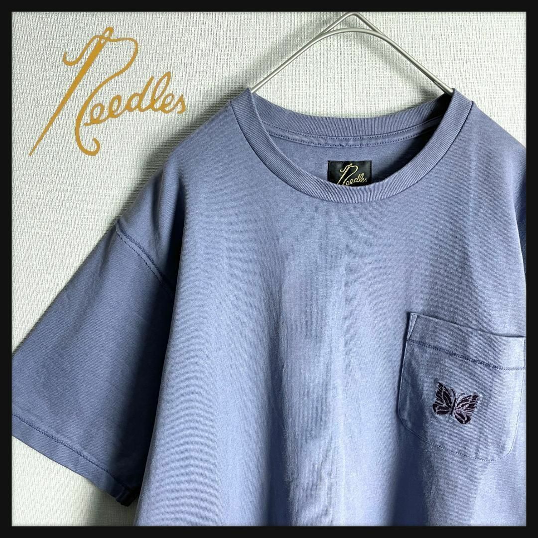 Needles(ニードルス)の【パピヨン刺繍☆切りっぱなし】ニードルス ワンポイントロゴ ポケット Tシャツ メンズのトップス(Tシャツ/カットソー(半袖/袖なし))の商品写真