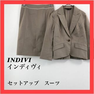 インディヴィ(INDIVI)の【美品】INDIVI インディヴィ　セットアップ　スーツ　膝丈スカート(ひざ丈スカート)