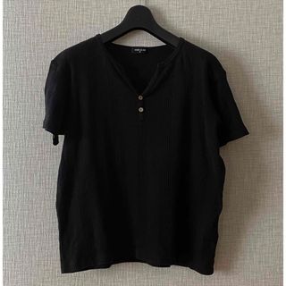 コムサイズム(COMME CA ISM)の【Dora様専用】COMME CA ISM リブTシャツ　黒　メンズM(Tシャツ/カットソー(半袖/袖なし))