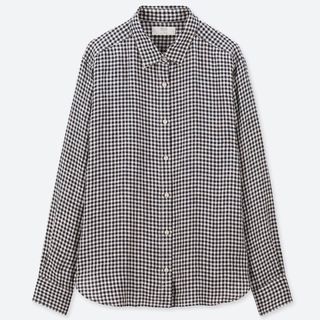 ユニクロ(UNIQLO)のUNIQLO プレミアムリネンシャツ　チェック(シャツ/ブラウス(長袖/七分))