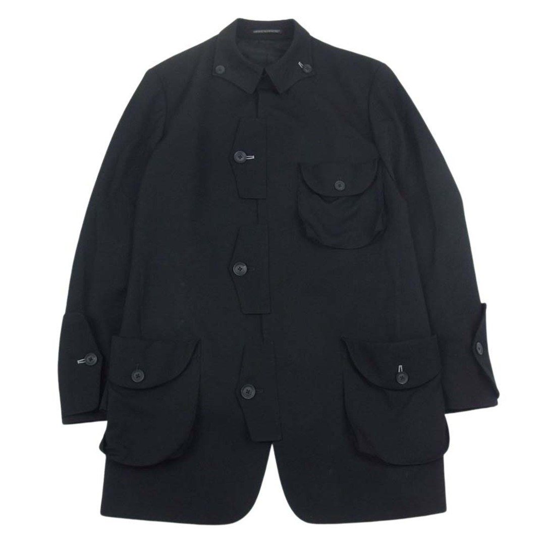 Yohji Yamamoto POUR HOMME ヨウジヤマモトプールオム 20SS HN-J63-100 ウールギャバ 角フラップ ジャケット Pocket Flap Blazer ブラック系 2【美品】